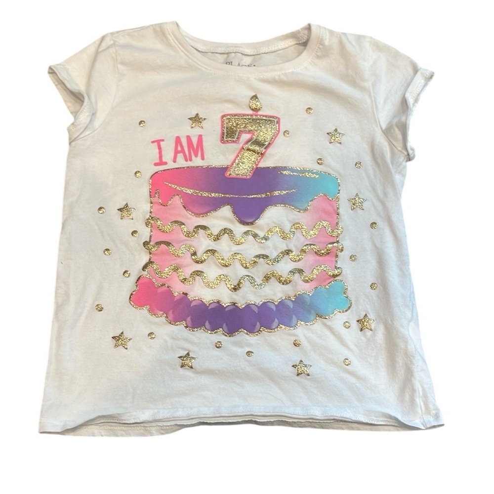 Place | I Am 7 Birthday Cake T-Shirt